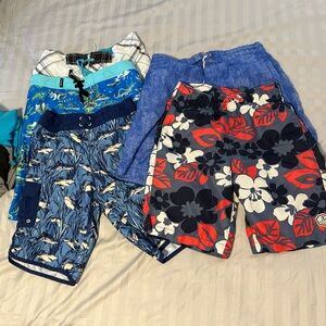 Lot of Boys Swin Wear- 5 trunks and 2 swim shirts- please read size info